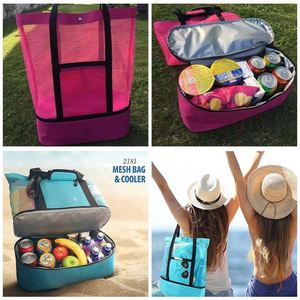 Sac Isotherme Portable Grande Capacité en PEVA, Classique et Tendance, pour Extérieur, Multi-usages, Réutilisable, avec Maille, Idéal Plage - Offre Spéciale - Product Image 5