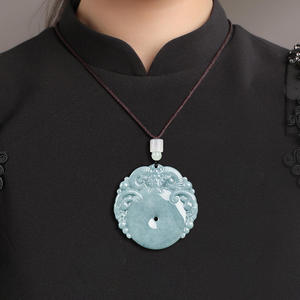 Colgante de Jadeíta Natural con los Doce Signos del Zodiaco, Oveja, Jade Azul Agua, Diseño Original UNISEX, Regalo con Certificado de Tasación DW116 - Product Image 4