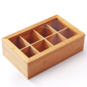 Wholesale Reusable Eco Friendly Glass lid natural bamboo essential oil wooden tea box coffee wood spice storage holders