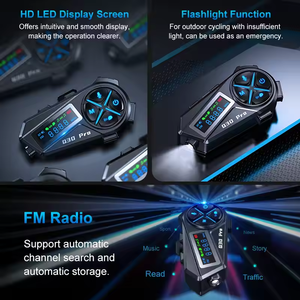 2025 nouvel interphone de moto Q30 PRO avec Radio FM partage de <span class=keywords><strong>musique</strong></span> casque de Moto avec lampe de poche interphone de moto pour les coureurs - Product Image 4