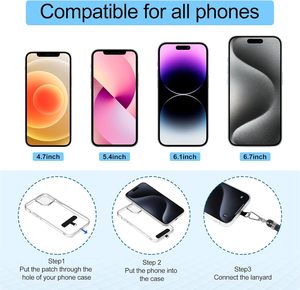 Correa Universal Ajustable de Poliéster Larga para Teléfono Celular, Correa para Cuello y Muñeca, Compatible con iPhone y <span class=keywords><strong>Android</strong></span>, 77cm, Negro/Gris - Product Image 5