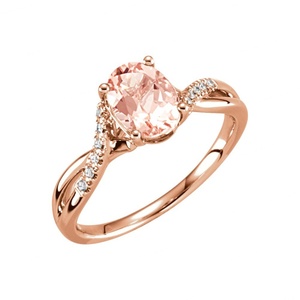 Anillos de Moda Vintage para Mujer, con Baño de Rodio, Plata 925, Morganita Natural Brillante, para Bodas y Fiestas, 13 Años de Experiencia - Product Image 1