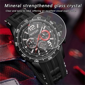 Montre à quartz pour homme Sanda 5504, lumineuse, avec trois aiguilles, calendrier, bracelet en silicone étanche, montre de sport pour homme - Product Image 4