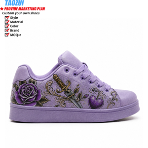 Zapatillas <span class=keywords><strong>de</strong></span> Diseño para Hombre, con Logotipo Personalizado, Bordado <span class=keywords><strong>de</strong></span> Rosa Gótica, Modernas, Transpirables y Cómodas, al por Mayor - Product Image 4