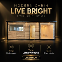 Cabine de sauna en bois massif avec bain spa, panneau de commande informatisé, chauffage électrique, pour villa et hôtel