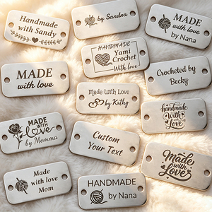 Custom Sew-on Metal Logo <b>Labels</b> Personalized Private Brand <b>Name</b> Metal Tags for Clothing Leather Bags - Product Image 2