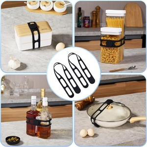 3Pcs Silicone Pot Lid Elastic Band Reusable Lunch Box Strap Holder Suitable Universal Clay Pots <b>Curtains</b> Bowls Latch Strap Ties - Product Image 3
