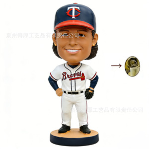 Custom Baseball Player <b>Bobblehead</b> Figurine Resin Collectible Toy For Fans Ivory White Unisex Decorations - Product Image 4