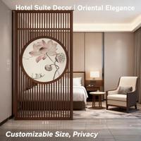Porte de séparation d'écran néo-chinoise de qualité supérieure - Design traditionnel minimaliste, porte coulissante décorative pour salon