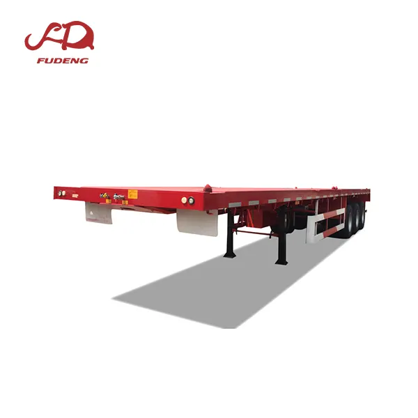 3 as roda 4 as roda 40-80 ton trailer kontainer datar semi trailer trailer trailer dek datar kualitas tinggi