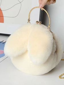 PLAYMAX Handheld Cute Pink <b>Rabbit</b> Ear Girls Plush Backpack Chain Detail Environment Friendly Princess Design Christmas Fresh PP - Product Image 5