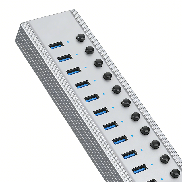 JHB023 16-Port Industrial HUB USB 3.0-Aluminum Alloy USB a 3.0*16 Ports in Stock