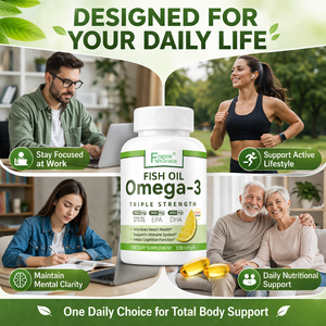 Complément Alimentaire Huile de Poisson Oméga-3 Haute Puissance Arôme Citron, 120 Capsules Molles, avec EPA et DHA pour la Santé du Cœur et du Cerveau - Product Image 3