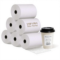 Papier thermique pour reçus 3 1/8" X 170' |   6 rouleaux d'adhésif sans support |   Blanc |   Couche unique |   TOAST POS Modèle 80mm |   Sans résidus