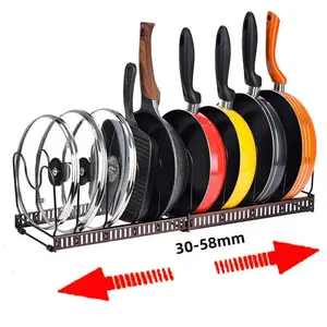 DS3549 ayarlanabilir Pot organizatör raf tencere kapağı tutucu kesme tahtaları raf genişletilebilir Pan organizatör kabine için saksı rafı - Product Image 1