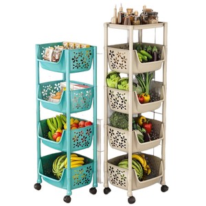 Carrito <span class=keywords><strong>de</strong></span> almacenamiento <span class=keywords><strong>de</strong></span> cocina <span class=keywords><strong>de</strong></span> plástico extraíble <span class=keywords><strong>de</strong></span> varias capas con ruedas para frutas, verduras y refrigerios, estante <span class=keywords><strong>de</strong></span> almacenamiento para cocina - Product Image 6