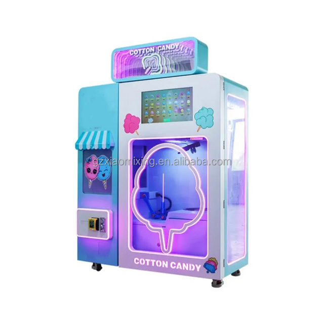 Automatic Fancy Coin-Operated Cotton Candy Machine Durable Metal Design for Game Amusement Centers English Language