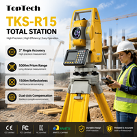 Station totale laser Toptech avec prisme TKS-R15, portée 5000m, IP65, précision 2'', double axe, équipement de topographie pour la mesure terrestre