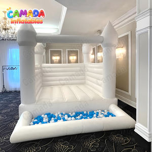 Castillo Inflable Blanco para Niños, Casa de Brinco Comercial, Piscina de Pelotas, Protección UV, Retardante de Llama, 2 Años de Garantía - Product Image 3