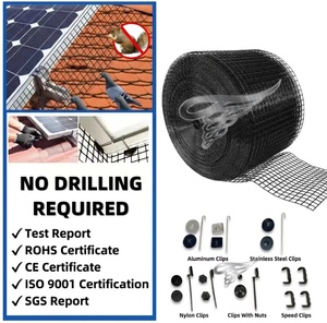 1.5mm Heavy Duty Vinyl Black PVC Coated Galvanized Steel Welded <strong>Wire</strong> <strong>Mesh</strong> 6"x100ft Solar Panel Bird Deterrent Critter Guard - Product Image 5