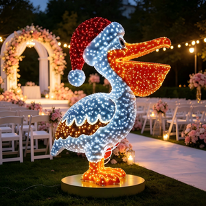 Sculpture <span class=keywords><strong>de</strong></span> poisson en métal 3D avec éclairage LED multicolore pour Noël et le Nouvel An, résistante aux intempéries, pour extérieur/jardin, festival - Product Image 1