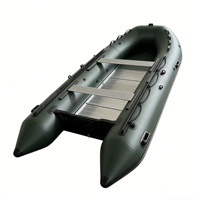 Bateau pneumatique pliable de sport en PVC vert et noir de 5 m pour 10 personnes