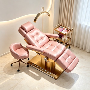 RJ Multi Functional Golden Stainless Steel Base Beauty Salon Massage Bed, Electric Bending Care Facial Eyelash Beauty Bed Lash B - Product Image 2
