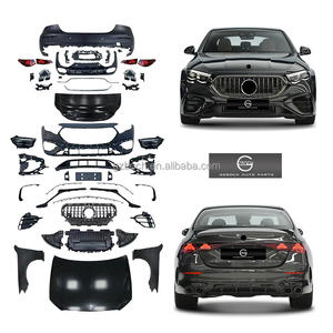 W213 actualización a W214 E53 Kits de carrocería para 17-23 Clase <span class=keywords><strong>E</strong></span> <span class=keywords><strong>Mercedes</strong></span> Benz W213 a W214 E53 AMG parachoques de coche viejo a nuevo guardabarros de parrilla de capó - Product Image 1