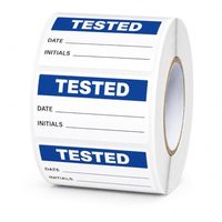 Étiquette testée 38x19mm en vinyle adhésif étanche pour équipement, étiquette de contrôle automobile, autocollant personnalisé en papier synthétique pour logo électrique