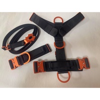 Ensemble laisse et harnais tactique pour chien, léger, en aluminium orange, avec fermeture rapide, double couche de nylon, rembourrage doux, résistant