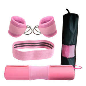 Venta al por mayor de alta calidad gimnasio interior Barebell herramienta Squat Bar Pad levantamiento de pesas tobillo correas bandas de resistencia con bolsa de transporte - Product Image 1