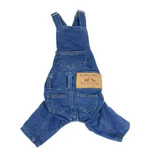 Fashionable Pet Clothes Dog Jeans Jacket Soft Watern Wash Jeans Dog Clothes Overalls