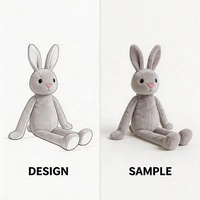Boneka Kelinci OEM Lengan dan Kaki Panjang, Mainan Hewan Isi Dakron dengan Anggota Badan Ekstra Panjang, Boneka Kelinci Lembut Grosir untuk Hadiah