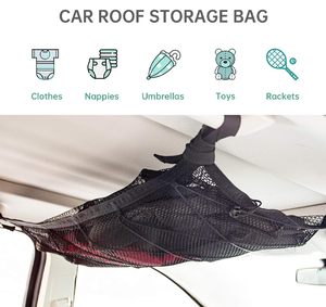 Haute qualité Double couche maille voiture toit stockage organisateur Polyester <span class=keywords><strong>plafond</strong></span> Cargo Net poche pour SUV camion intérieur accessoires - Product Image 3