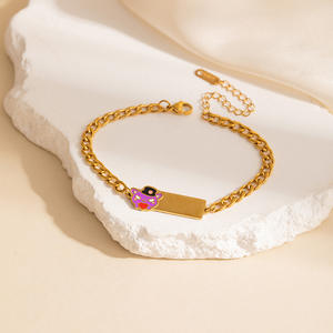 Grensoverschrijdend populaire roestvrijstalen dolfijn vierkante armband, licht luxe niche high-end ster sieraden, modieus elegant - Product Image 6