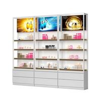 Vitrine Murale Publicitaire Lumineuse pour Cosmétiques Personnalisés – Meuble de Présentation Haut de Gamme pour Boutiques