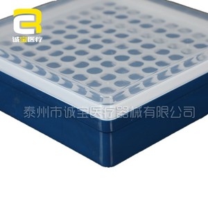 Caja de Tubos de Centrífuga de 100 Compartimentos Chengbao Medical, Plástico PE Azul con Tapa para Uso en Laboratorio - Product Image 1
