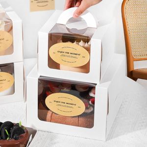 กล่องเค้กใสแบบมีหน้าต่างรุ่น JY-151 ผลิตตามสั่ง ขายส่ง ทำจากวัสดุรีไซเคิล ปลอดภัยสำหรับอาหาร บรรจุภัณฑ์เค้กวันเกิด พิมพ์ลายได้ตามต้องการ - Product Image 5