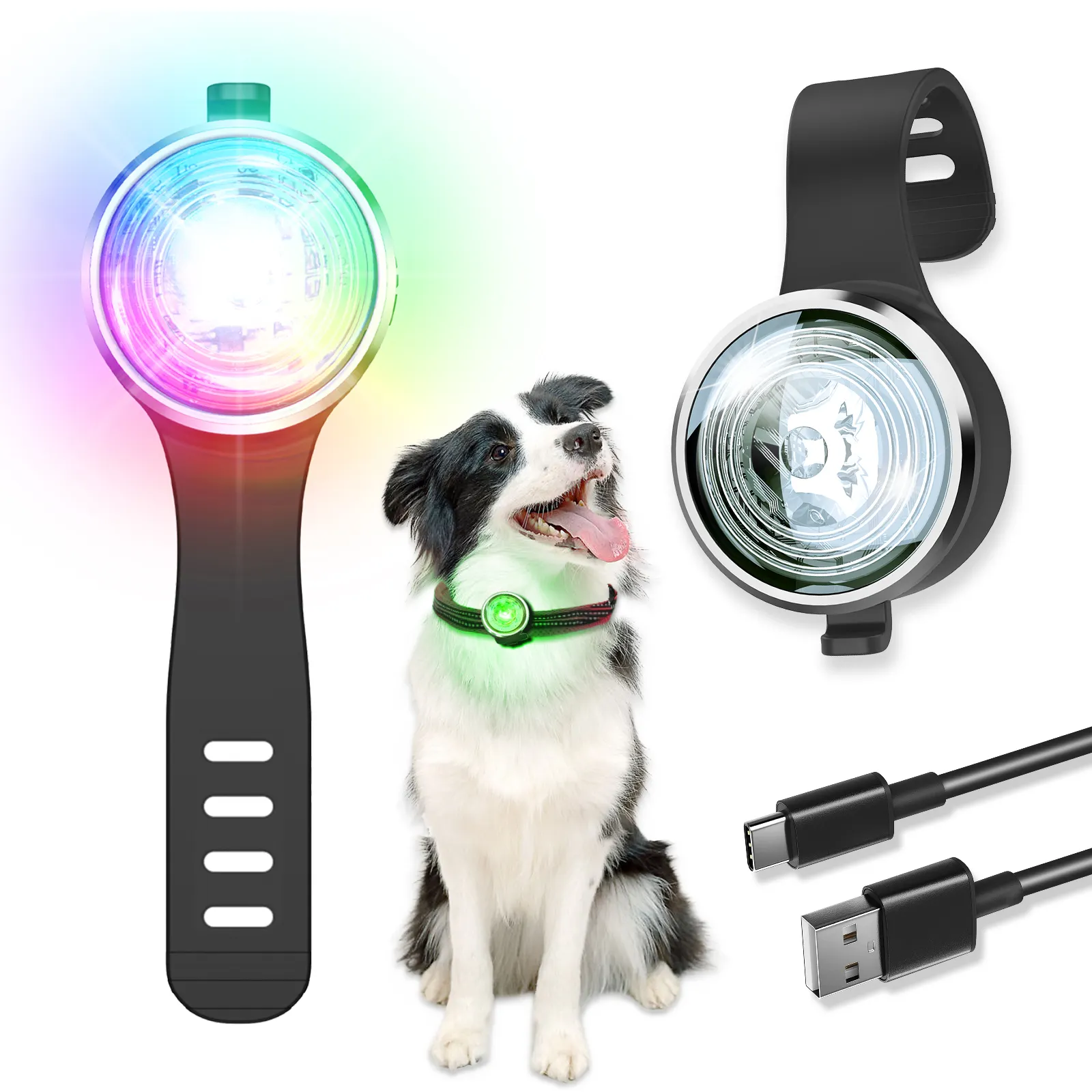 UMIONE 2024 Neu eingetroffen Hundesicherheitslicht IPX5 wasserdicht Haustier-Lichtstift Silikon-LED-Halsband-Leinlicht