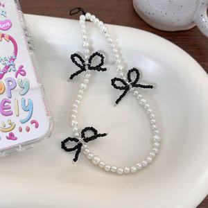 Chaîne de téléphone portable en perles mignonnes avec nœud papillon pour femmes filles étui de téléphone Anti-perte lanière suspendue sangle porte-clés <span class=keywords><strong>bijoux</strong></span> - Product Image 5