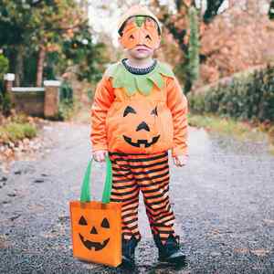 Eco Friendly <b>Lantern</b> Candy Party Toy Gift Reusable Kid's Orange Non-Woven Tote Halloween Pumpkin Bag - Product Image 6