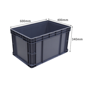 600*400*340 Chất lượng cao sinh thái thân thiện lưu trữ nhựa đen Euro xếp chồng <span class=keywords><strong>container</strong></span> cho hậu cần 400*600*340 mét - Product Image 1