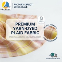 Tissu à carreaux en coton 100% teint en fil, couleur pastel, doux et tissé, pour chemisiers, robes et ensembles de literie pour femmes