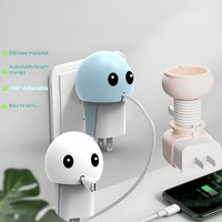 Enrouleur de câble en forme de pieuvre mignon pour chargeur, organisateur et support de câble flexible en silicone pour câble de données USB de téléphone