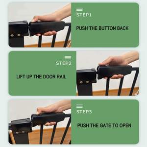 Barrière de sécurité moderne en acier au carbone et ABS pour animaux de compagnie, clôture pour <span class=keywords><strong>chien</strong></span>, barrière d'escalier intérieure pour la sécurité des enfants, avec porte bidirectionnelle et espacement de 3,5 cm - Product Image 2