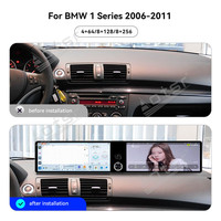 Autoradio QLED à double écran 12,3'' pour BMW Série 1 E81/E82/E87/E88 2006-2011, installation sur tableau de bord, GPS, Android Auto, CarPlay