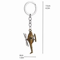 Porte-clés créatif en métal 3D hélicoptère, modèle d'avion en alliage de zinc, pendentif pour sac de voiture, bijou rétro personnalisé, cadeaux