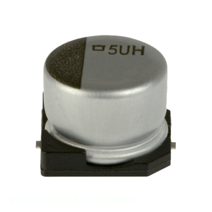 Distribuidor Autorizado de Condensadores CAP ALUM 47UF 20% 63V SMD 47 uF de Montaje Superficial EMVH630ARA470MHA0G - Product Image 1