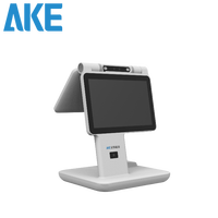 Kiosco de Gestión de Visitantes AKE con Pantalla Dual de 10.1 Pulgadas, Reconocimiento Facial, Terminal Inteligente, Escáner QR y Visión Nocturna
