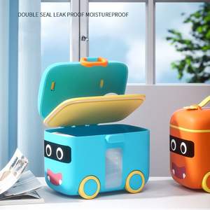 Dispensador de fórmula infantil portátil directo de fábrica, contenedor de almacenamiento de leche en polvo, caja de comida de silicona sin BPA, sin estampado de animales - Product Image 4